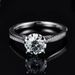 Anelli Anello da donna alla moda con moissanite a sirena, in argento sterling 925, con quattro griffe, grado D, 1 carato, con diamante, certificato GRA_voghion.com