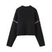 Women's Clothing 2024 Autumn Round Neck Knitted Warm Versatile Chic Color Block Sweater M6221_voghion.com