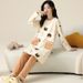 Pajamas for women in spring and autumn, winter pure cotton sleeved cute home clothes, 2023 new set, medium to long_voghion.com