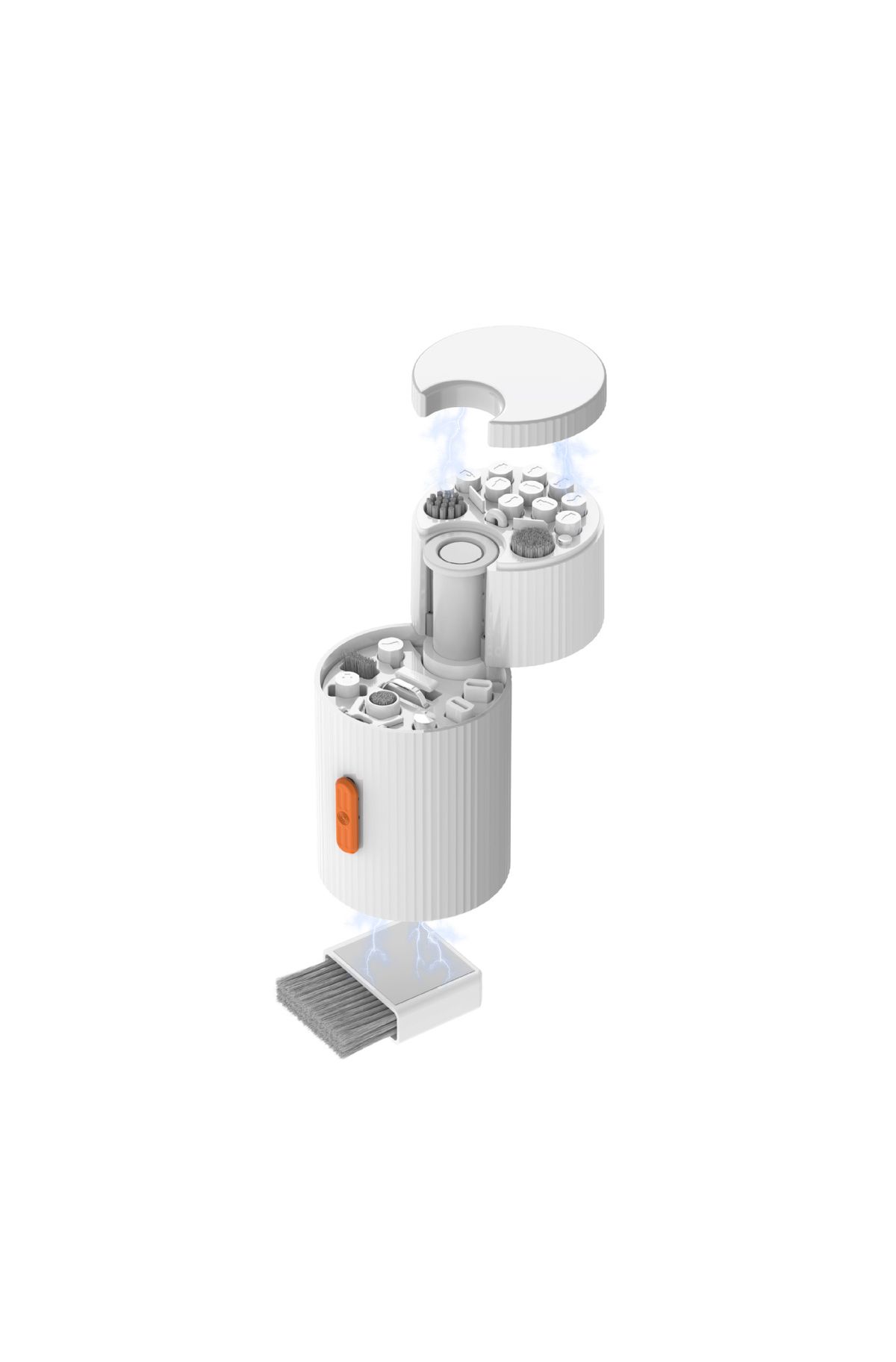 Magnetic Rotating Electronics Cleaner Set – Multi-Purpose Dust & Debris Removal Tool For Keyboards, Phones, Earphones & More_voghion.com