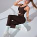 LazyZoom New Seamless Nylon High Elastic Moisture-Wicking Yoga Set Running Fitness Pilates Bra And Pants For Women_voghion.com