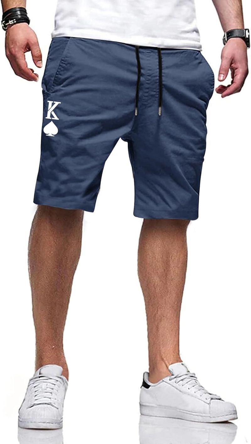 Pantaloncini casual estivi in cotone da uomo con coulisse elastica e tasche_voghion.com