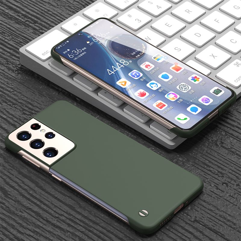 Custodia opaca senza cornice color caramello per Samsung Galaxy S22 S21 S20 Note20 Ultra S9 S10 Plus FE Slim Hard PC antiurto antiurto_voghion.com