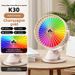 Ventilatore da tavolo con clip, luce notturna da comodino, piccolo dormitorio per studenti, display digitale, ricaricabile tramite USB, silenzioso_voghion.com