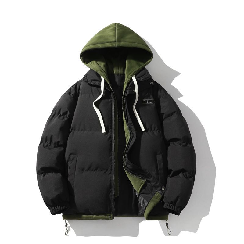 Chaqueta acolchada unisex de invierno con capucha y capas: diseño de dos piezas, estilo urbano, con relleno de poliéster grueso para hombre y mujer._voghion.com