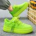 Herrenschuhe Herbst neue dicke Sohlen Schuhe Herren koreanische Version alle Match Höhe erhöhen weiße Schuhe fluoreszierende grüne Herren trendige Schuhe_voghion.com