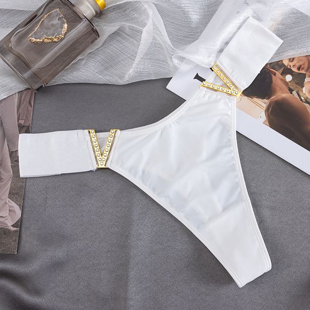 Naisteriided Uued õmblusteta jääsiidist aluspüksid V-kujulise vöökoha ja kuumade teemantidega Ühes tükis puhas puuvilla jalgevahe hingav _voghion.com