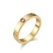 Lätt lyxig stil kärleksdiamant titan stålring för kvinnor K guld modedesign lillfingring_voghion.com