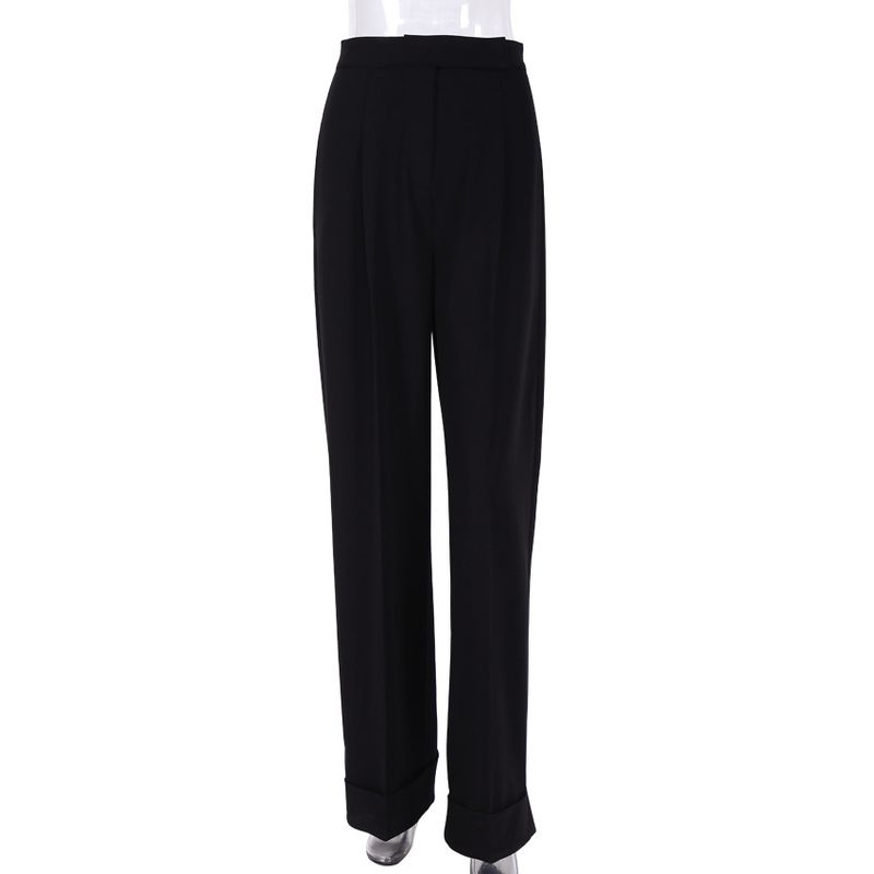 ZA-RA New Black Floor mopping Suit Pants Loose High Waist Draping Pants Women's Wide Leg Pants Commuter Suit Pants Autumn and Winter_voghion.com