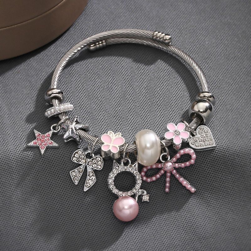 New Cartoon Pearl Anime Cute KT Cat Zinc Alloy Bracelet Jewelry_voghion.com