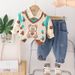 Korean boy and girl baby vest 2024 new stylish set, children's set autumn version_voghion.com