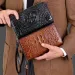 patterned Leather Double Zipper Mens Handbag Wallet Clutches Bag Y Clutch Bags For Man Pochette Uomo 250728_voghion.com