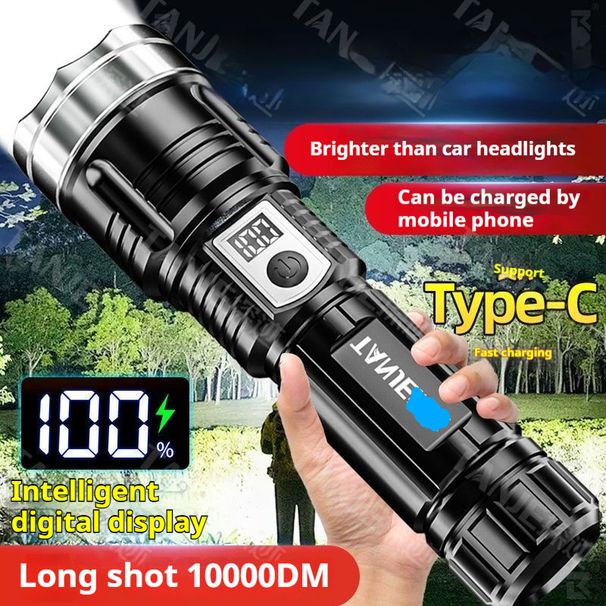 Special Forces P900 Kraftig Lommelygte Bærbar Opladning Ultra Lysstærk Udendørs Zoom Broklys Langtrækkende Spotlight LED_voghion.com