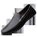 Cowhide Casual Slip-On Lazy Handmade Youth One-Push Leather Loafers Men Shoes_voghion.com