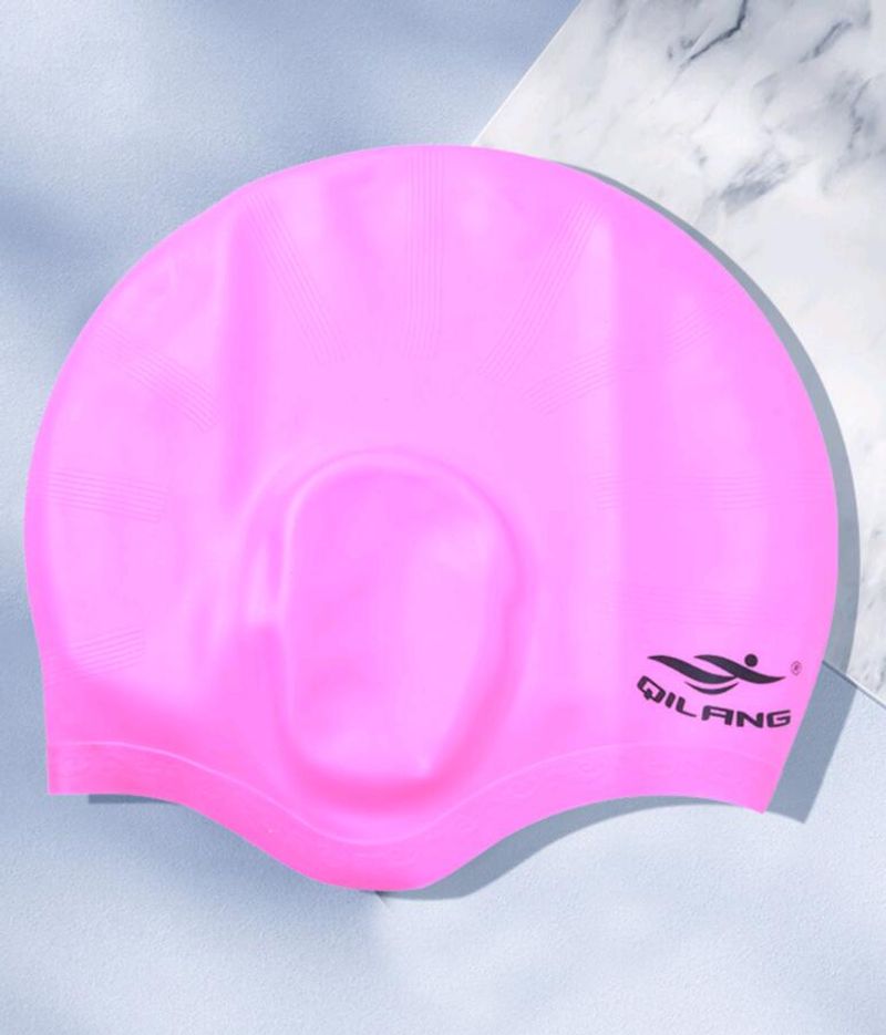 Swimming Waterproof Non-Tightening Unisex Adult Large Size Long Hair Ear Protection Silicone Cap Multip Colors_voghion.com