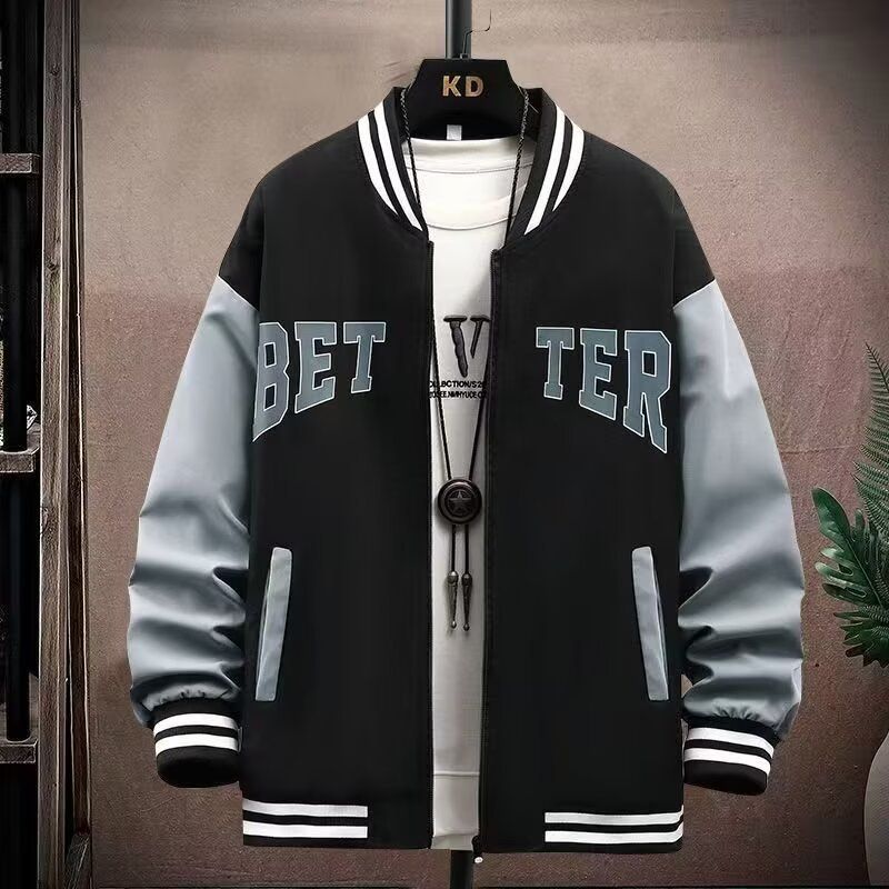 Men's Clothing Jacket Men Spring and Autumn Trend Hong Kong Style Student Casual Jacket Trendy Brand All match Baseball Jacket One Piece Dropshipping_voghion.com