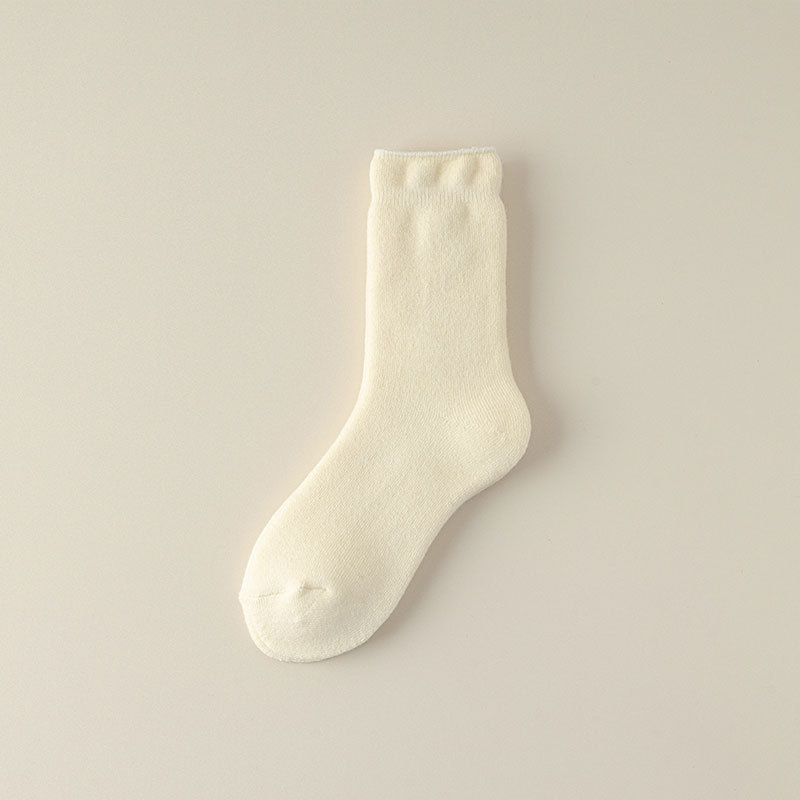 Moteriškos sustorintos kilpinės kojinės, žieminės sustorintos rankšluosčių kojinės, laisvalaikio kojinės su vamzdeliu, medvilninės kojinės, šiltos moteriškos kojinės, laisvos vilnos kojinės._voghion.com