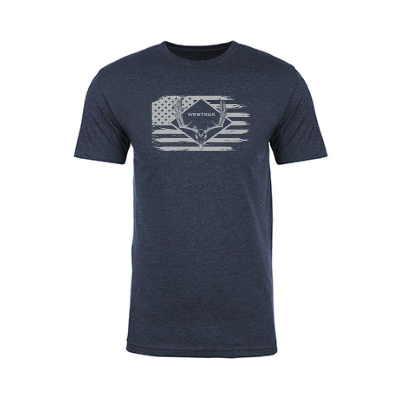 Navy Wes Nation Skull Buck Shirt_voghion.com