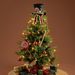 Black With Hat Bow Christmas Decoration Tree Top Star_voghion.com