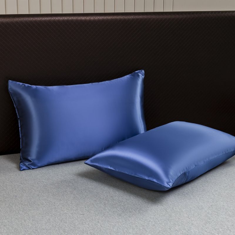 Set di federe in raso tinta unita - Confezione da 2 federe per cuscini in seta con chiusura a busta di lusso, misura standard/queen size_voghion.com