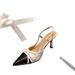 2025 New Style Small Fragrance Pointed Stiletto Butterfly Knot Hollow Sandals Patchwork Closed Toe Back Strap Fashion_voghion.com