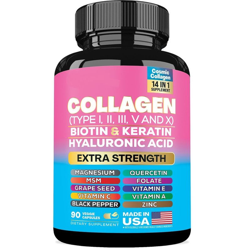 Tablete kolagena Biotin Keratin Saw Palmetto Hijaluronska kiselina - Kosa Koža i nokti Vitamini i blokatori DHT koji sadrže vitamin E Folate Sjemenke bundeve MSM_voghion.com