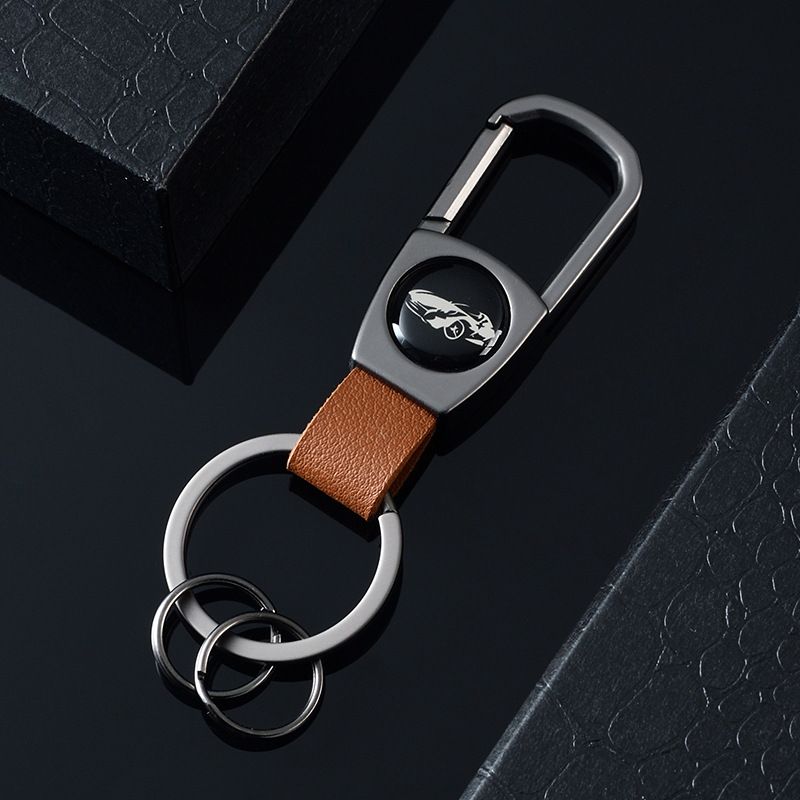 Portachiavi in metallo per auto, anti smarrimento, portachiavi in pelle, creativo, semplice, da appendere alla vita, con ciondolo inciso._voghion.com