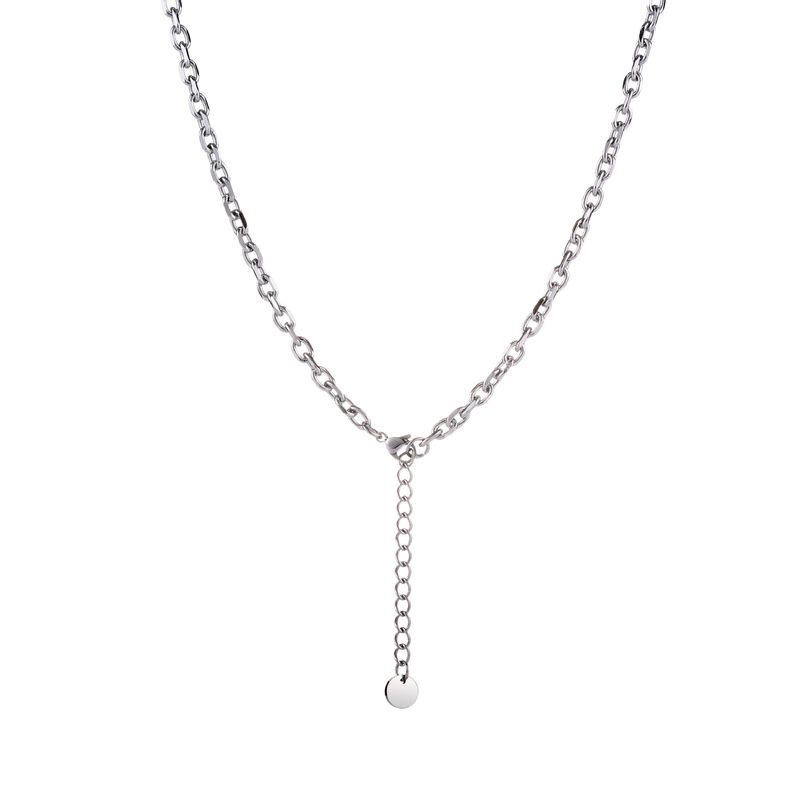 Trendy Men And Women Hip Hop Titanium Steel Shell Bead Double Layer Sweater Chain Versatile Couple Accessories Street Dance 4 Same Necklace_voghion.com