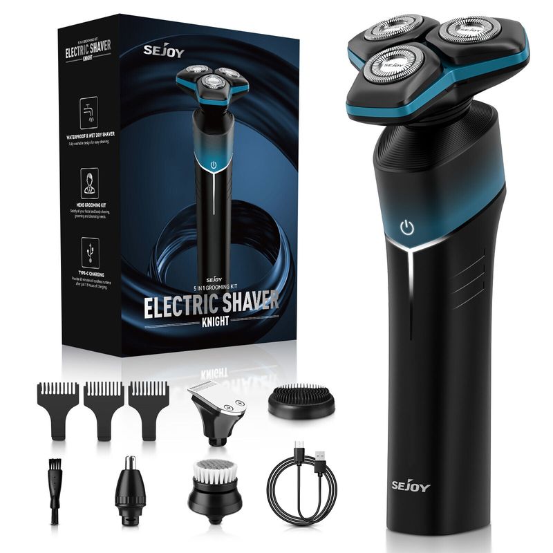 5 In 1 Cordless Electric Shaver Mens Beard Razor Dry & Wet Rechargeable Trimmer_voghion.com
