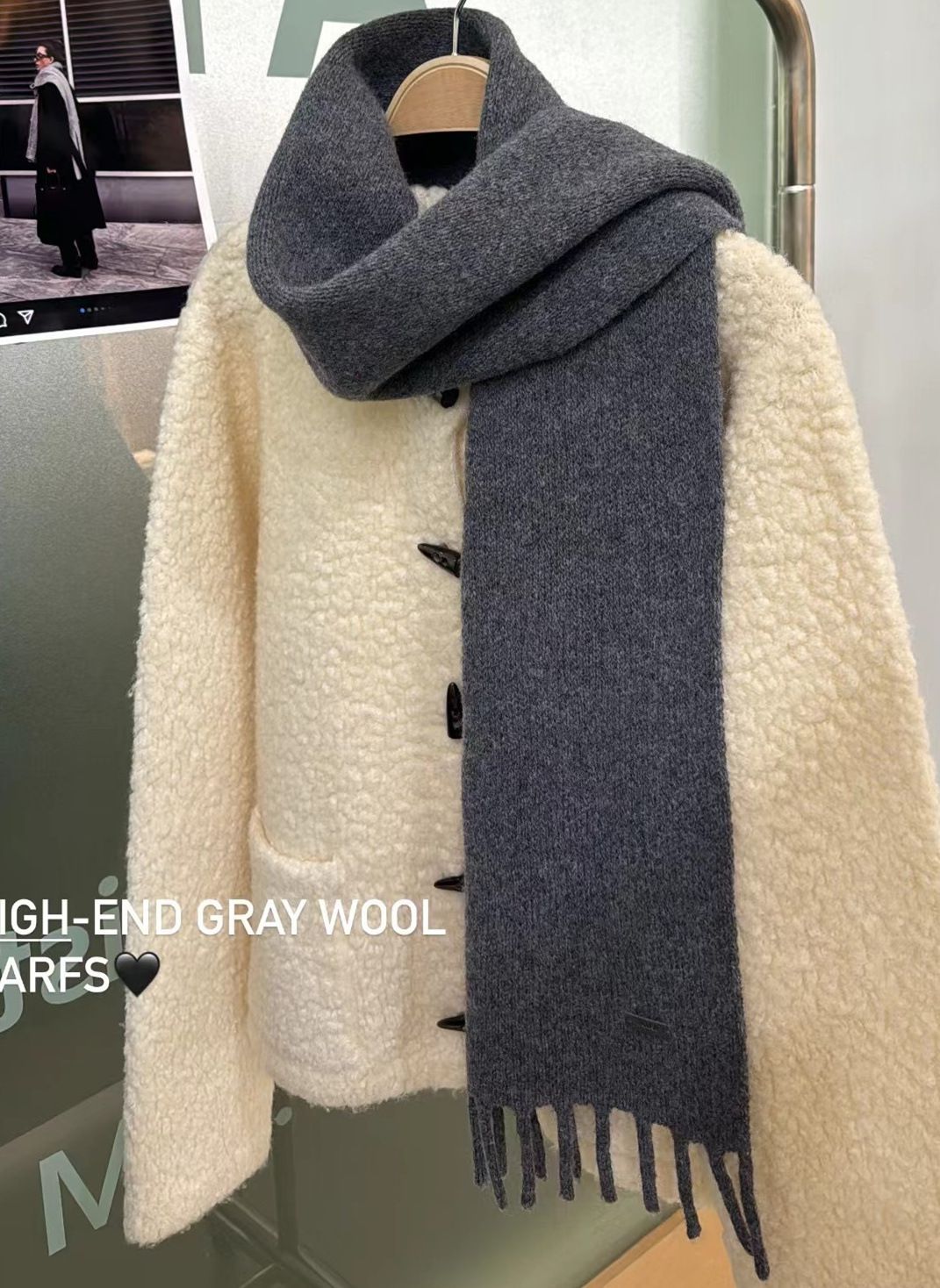 October Siege Winter High-End Versatile Solid Color Wool Scarf For Women Thickened Warm Long Style Internet Celebrity_voghion.com