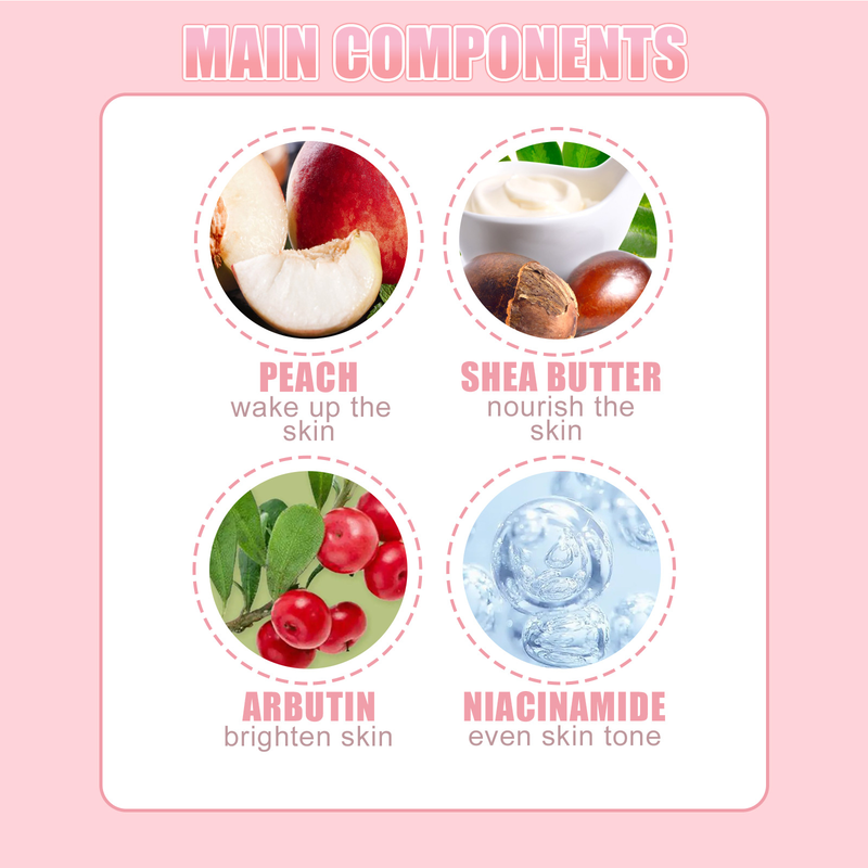 EELHOE peach body scrub hydrating moisturizing oil control cleansing and softening chicken skin cuticle rub mud scrub_voghion.com