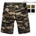 Loose Multi-Pocket Cargo Shorts Five-Point European Camouflage Mid-Length Plus Size Pants_voghion.com