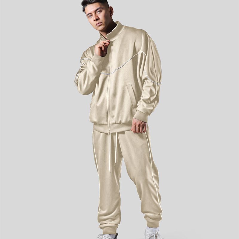 Vêtements homme printemps-automne, couche d'air en polyester et ammoniaque, ensemble deux pièces tendance pour la course à pied_voghion.com
