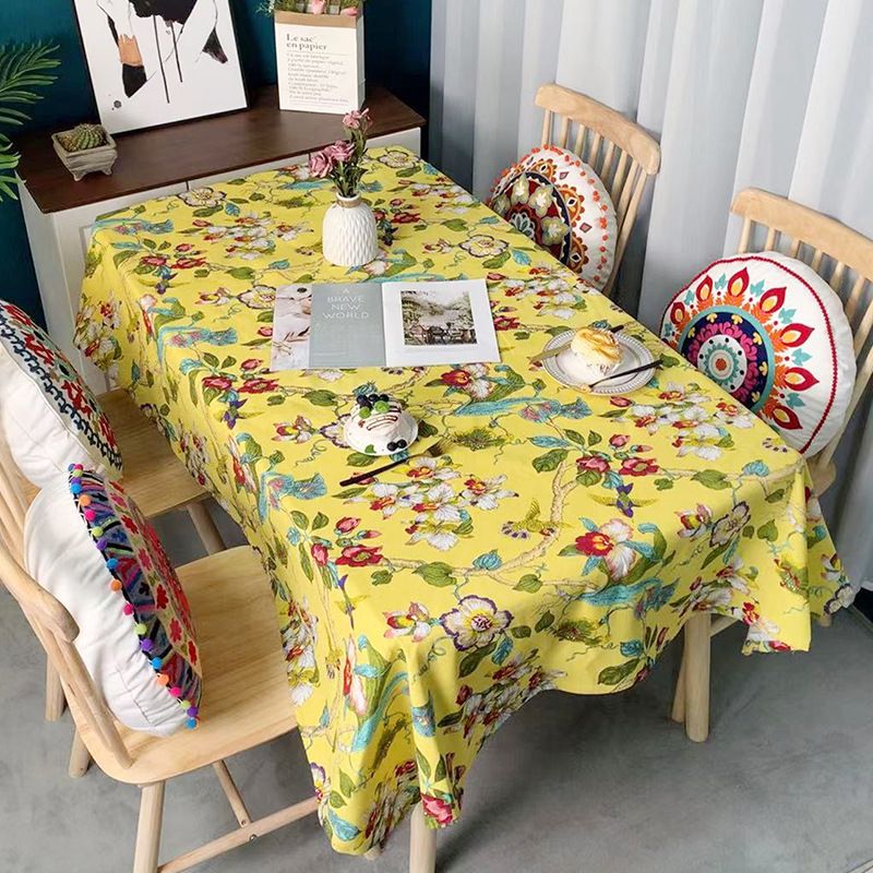 Durable Polyester Tablecloth – Non-Slip Rectangular Table Cover With Azalea Floral Print, Heat-Resistant & Stain-Proof For Dining Room, Holiday Decor_voghion.com