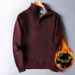 Fashion Fleece Thickened Autumn And Winter New Men's Sweater Zipper Sweater Pullover Loose Knitted Sweater Jacket_voghion.com