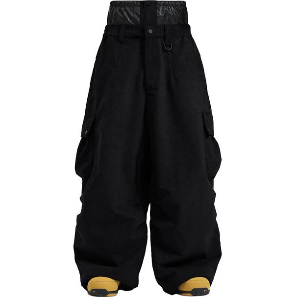 001 Pantalones de esquí de pana anchos y largos para mujer, resistentes al viento y al agua, ideales para deportes de invierno y actividades al aire libre. Protección de cintura._voghion.com