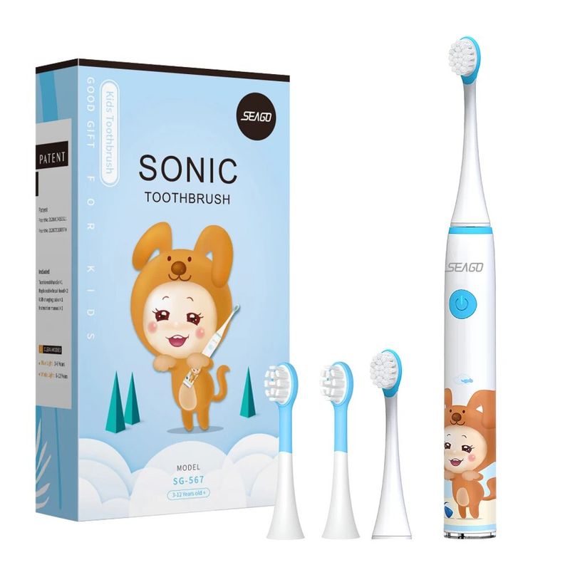 SEAGO Sonic elektrische tandenborstel Magnetische levitatiemotor Dag- en nachtmodus 2 minuten slimme timer met 4 vervangingsopties_voghion.com