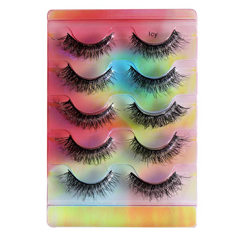 CMAYOME Lot de 5 paires de faux cils colorés en vison - Faux cils volumineux, moelleux et multicouches pour un look spectaculaire et naturel_voghion.com