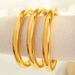 Women's Jewelry Fashion Style Titanium Steel C-Shaped Round Wide Version Smooth Surface Bangle Bracelet_voghion.com