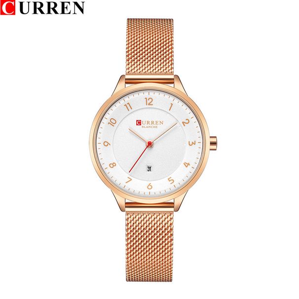 Women's Slim Waterproof Quartz Watch With Date Display, Mesh Strap, Round Dial, Casual Fashion Timepiece Waterproof Watch Ultra Thin Calendar Quartz_voghion.com