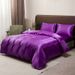 Simulated Silk Satin Set Bedding Quilt Cover Three Piece Set Pure Color Washed Silk_voghion.com