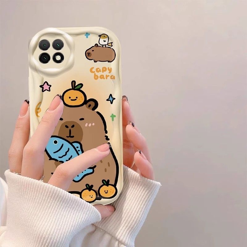 Für Samsung S24 S23 S22 S21 Plus Ultra S20 FE A34 A06 A05 A04 A03 A55 A54 A35 M55 M54 M34 M35 M55 M14 M15 Nette Anime Blau Fisch Capybara Fall_voghion.com