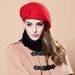 Moda Donna Berretto di Lana Elegante Signore Britannico Vintage Pittore Alta Qualità Lana Tinta Unita Caldo Cappello di Feltro Berretti Cashmere_voghion.com