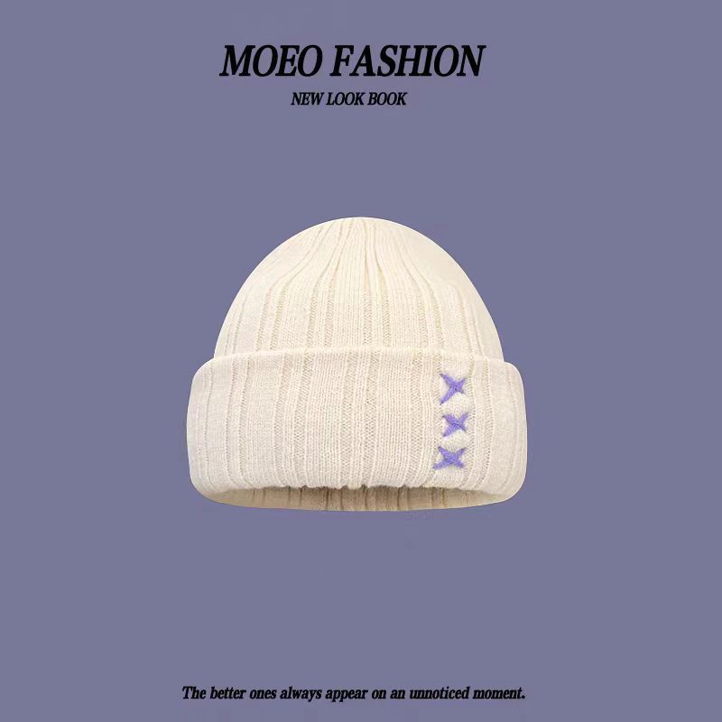 Japaese Style Autum Witer New Ig Kitted Hat Wome Sweet Versatile Fashio Simple Warm Pullover Couple Beaie For_voghion.com