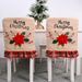 Χριστουγεννιάτικες διακοσμήσεις μεγάλο κόκκινο λουλούδι λινό κάλυμμα καρέκλας κάλυμμα σκαμπό κάλυμμα καρέκλας διακόσμηση καρέκλας_voghion.com