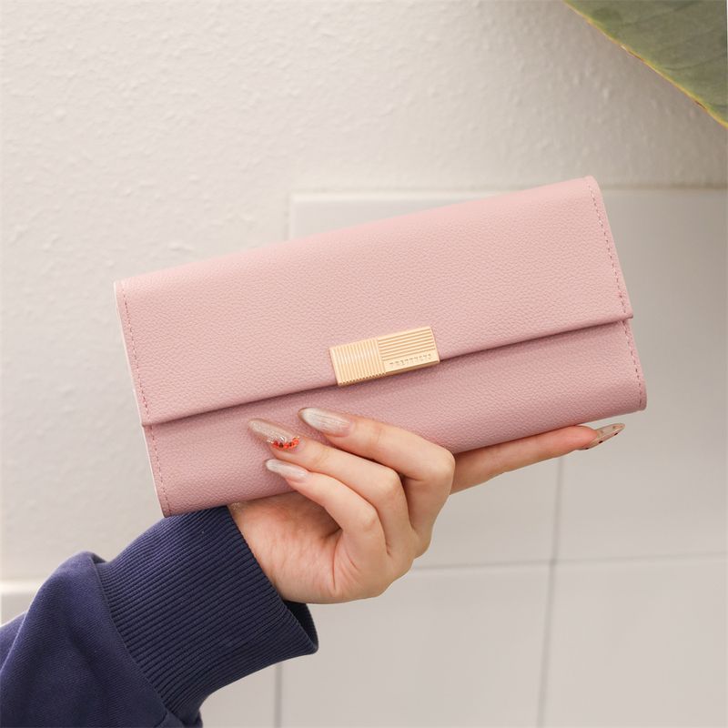 Damentaschen Neue Geldbörse Damen Lange Multifunktionale Große Kapazität Modische Einfache Einfarbige Clutch_voghion.com