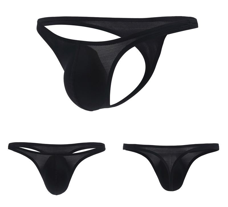 Schönheit Teenager Männer Sexy Low Waist Unterwäsche Homosexuell U Convex Ice Silk Tanga T Hosen C-082_voghion.com