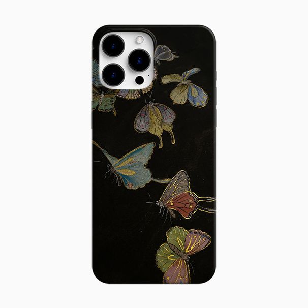 【 Izdržljiva i otporna na padove】 Tvrda maska za iPhone 14, tamni noćni leptir, 15 inča, nova kineska folija za iPhone 13 i 12 inča_voghion.com