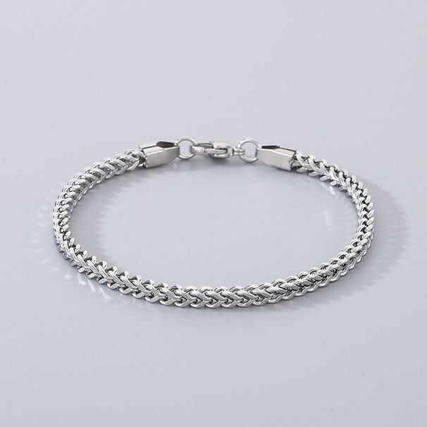 Bracciale a catena cubana in acciaio inossidabile per uomo e donna - Gioielli unisex in acciaio al titanio resistenti con design geometrico_voghion.com