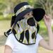 Hot Sale Summer Wome Wide Brim Garde Work Shade Face Mask Detachable Suhat Outdoor Prit Breathable Fisherma Hat UV_voghion.com